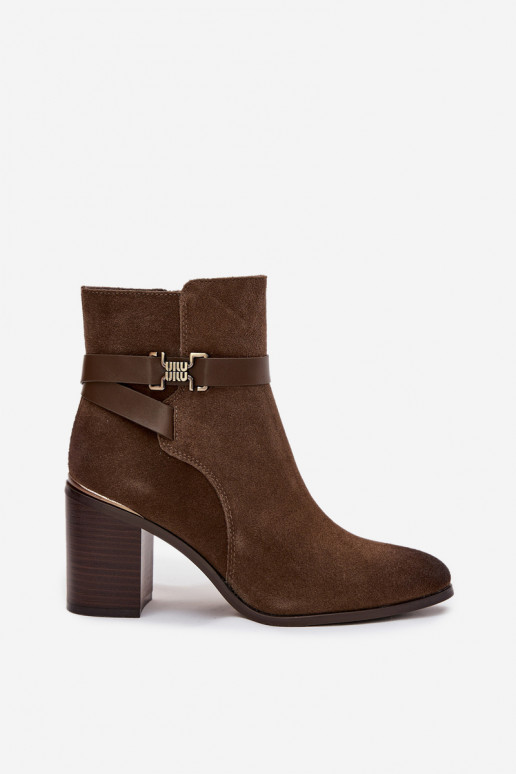 Bottines en daim chaud couleur chaki pour femmes avec talons en cuir naturel Sergio Leone BT25384-S Bottines en daim chaud couleur chaki pour femmes avec talons en cuir naturel Sergio Leone BT25384-S