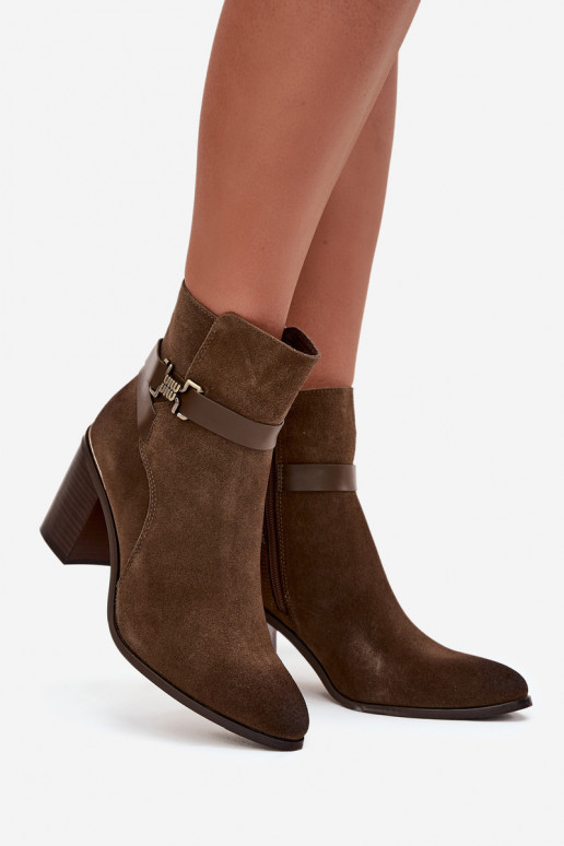 Bottines en daim chaud couleur chaki pour femmes avec talons en cuir naturel Sergio Leone BT25384-S Bottines en daim chaud couleur chaki pour femmes avec talons en cuir naturel Sergio Leone BT25384-S