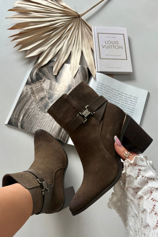 Bottines en daim chaud couleur chaki pour femmes avec talons en cuir naturel Sergio Leone BT25384-S Bottines en daim chaud couleur chaki pour femmes avec talons en cuir naturel Sergio Leone BT25384-S