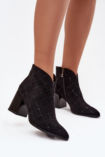 Bottines pour femmes avec décoration D&A MR52-133 couleur noire