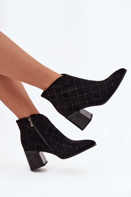 Bottines pour femmes avec décoration D&A MR52-133 couleur noire