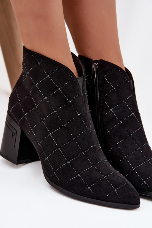 Bottines pour femmes avec décoration D&A MR52-133 couleur noire