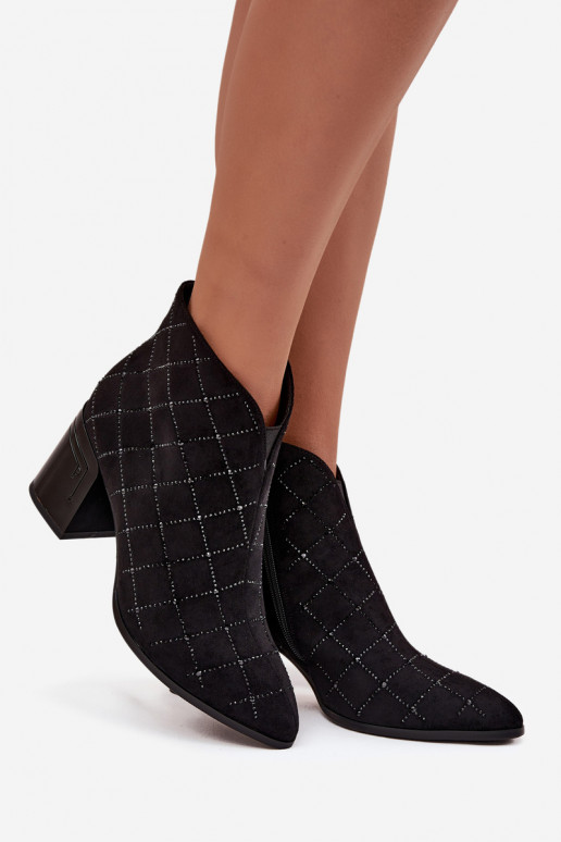 Bottines pour femmes avec décoration D&A MR52-133 couleur noire