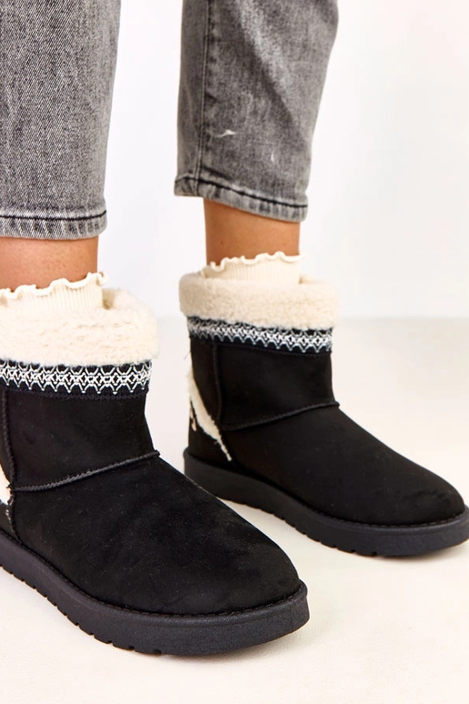 Bottes en neige basses noires avec...