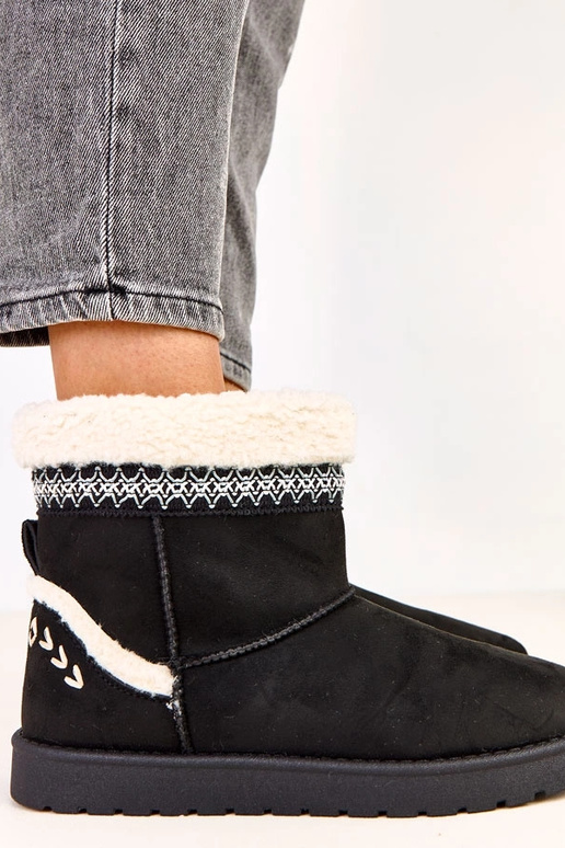 Bottes en neige basses noires avec...