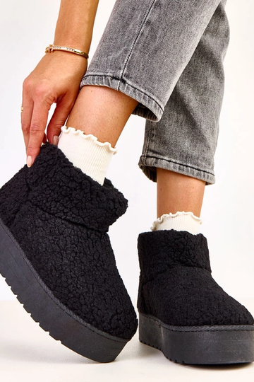 Bottes en neige noires avec tige en fourrure d'agneau Lasso 2