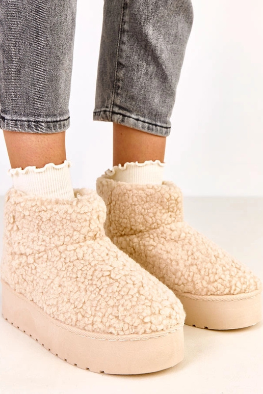 Bottes en neige couleur sable avec...