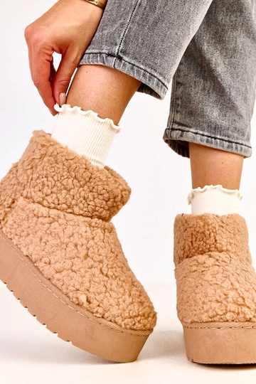 Bottes en neige brun clair avec tige en fourrure d'agneau Lasso 2