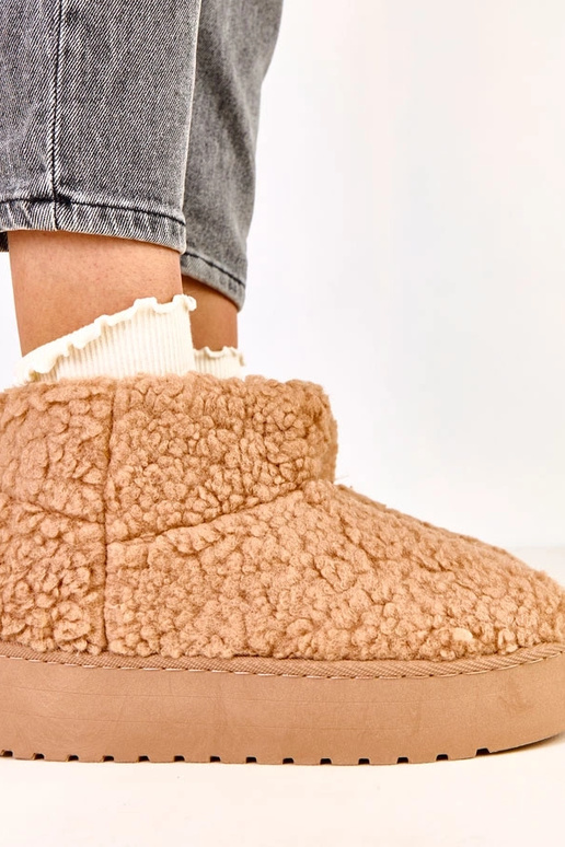 Bottes en neige brun clair avec tige...