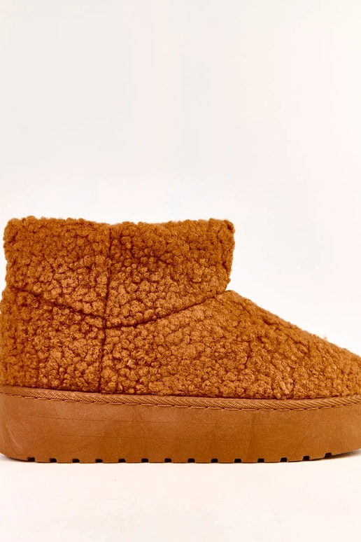 Bottes en neige brunes avec tige en...