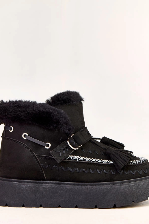 Bottes en neige noires à plateforme...