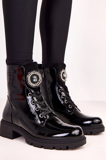 Bottines à lacets vernis... 2