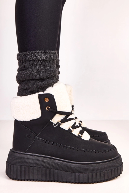 Bottines sportives chaudes noires à...