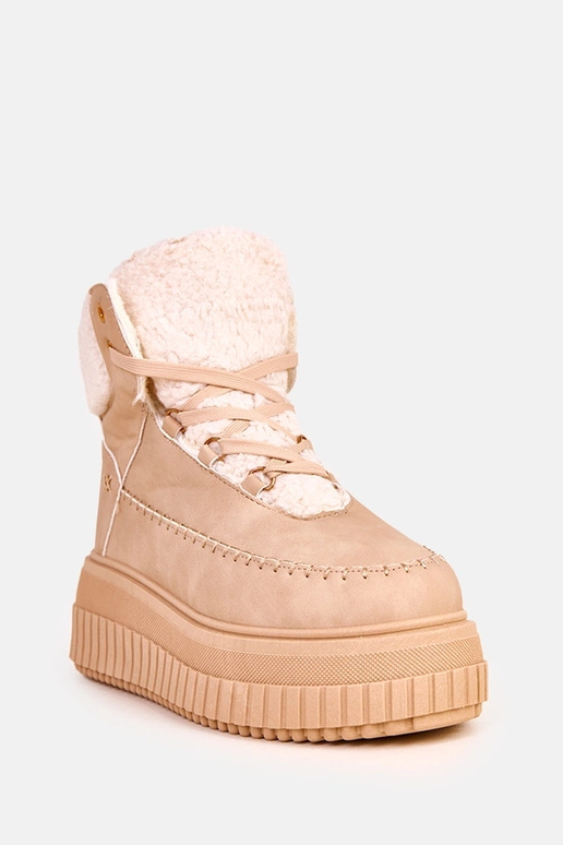 Bottines sportives chaudes marron à...