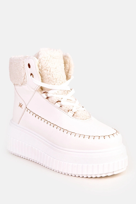 Bottines sportives chaudes blanches à...