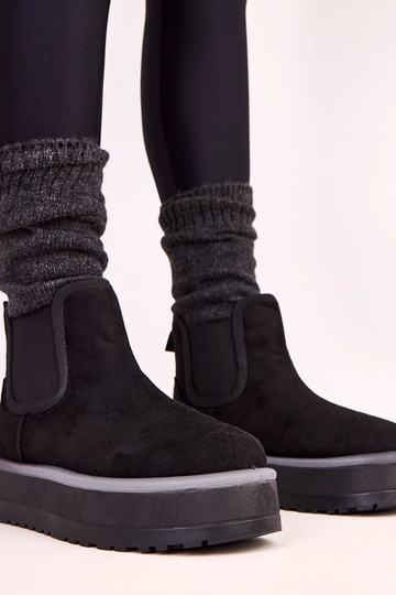 Bottes basses noires imperméables avec insertion élastique Nancey
