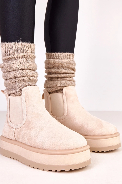 Bottes neige couleur sable avec... Bottes neige couleur sable avec...