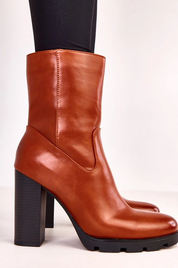 Bottines marron pour femmes sur talon épais Wendora 2