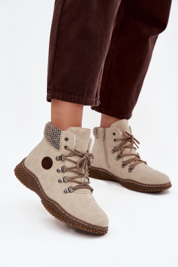 Bottes montantes chaudes pour femmes couleur ivoire Zenaya