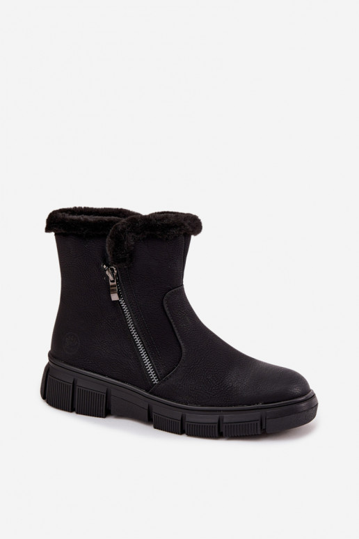 Bottes de neige Féminin avec une plateforme avec un manteau de fourrure couleur noire Briselle Bottes de neige Féminin avec une plateforme avec un manteau de fourrure couleur noire Briselle