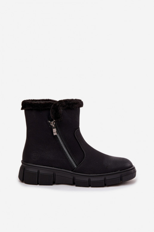 Bottes de neige Féminin avec une plateforme avec un manteau de fourrure couleur noire Briselle Bottes de neige Féminin avec une plateforme avec un manteau de fourrure couleur noire Briselle