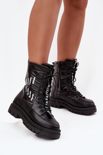 Bottes de neige à lacets pour femme Vinceza 23-34586 couleur noire 2