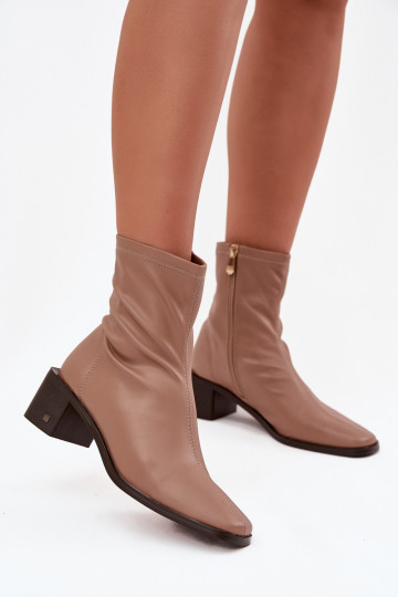 Féminin Bottes avec des talons Vinceza 23-10791 beige 2