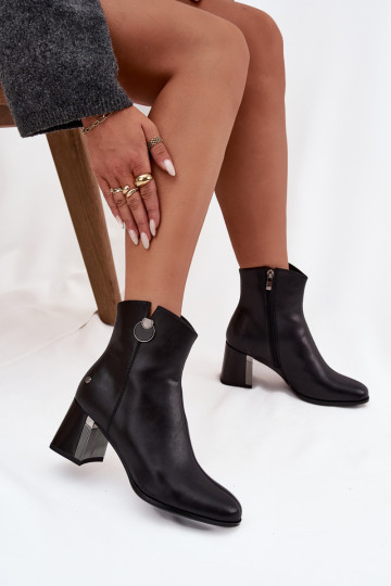 réchauffer BottesActivéturalnej Skóry avec des talons Il fautciejka K7203-04 couleur noire
