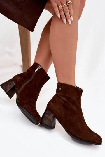 Peau en daim Bottes pour femmes Il fautciejka K7202-02 CzekoladoÀe