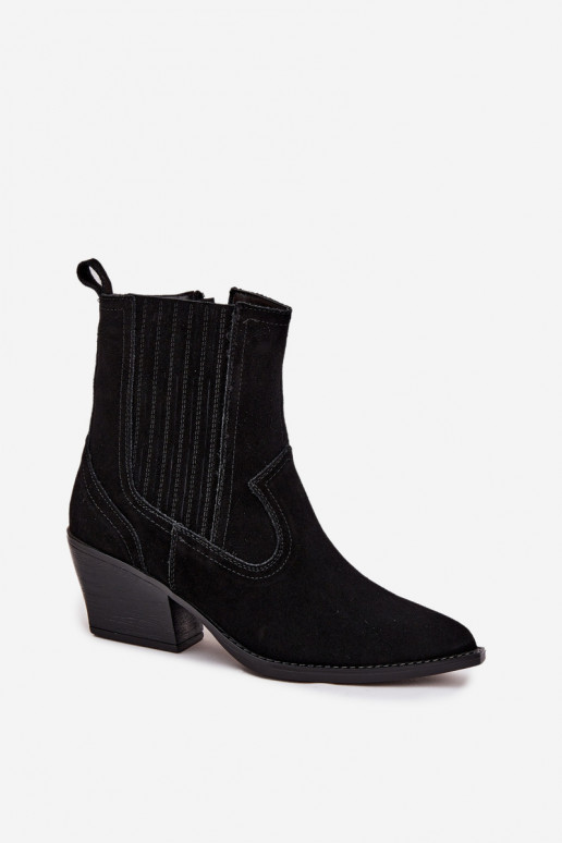 Chaussures en daim style coÀ-boy Féminin avec des talons réchauffer couleur noire Dylira Chaussures en daim style coÀ-boy Féminin avec des talons réchauffer couleur noire Dylira