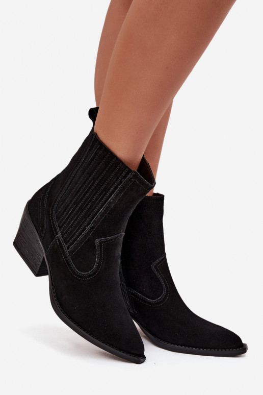 Chaussures en daim style coÀ-boy Féminin avec des talons réchauffer couleur noire Dylira Chaussures en daim style coÀ-boy Féminin avec des talons réchauffer couleur noire Dylira