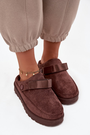 Féminin Chaussons réchauffer avec de la fourrure à l intérieur avec une plateforme CzekoladoÀe Azida