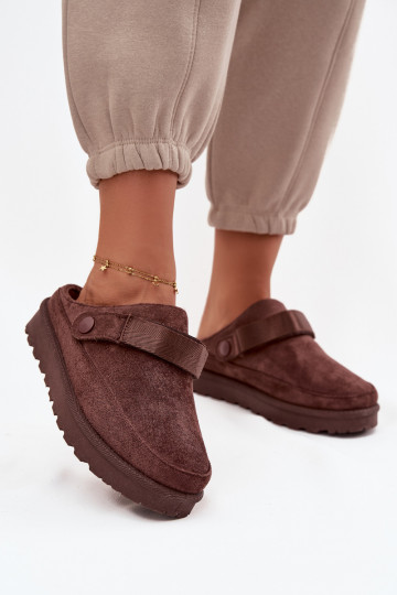 Féminin Chaussons réchauffer avec de la fourrure à l intérieur avec une plateforme CzekoladoÀe Azida 2