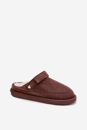 Chaussons en chocolat pour femmes avec lanières, doublés de fourrure Rilena 2