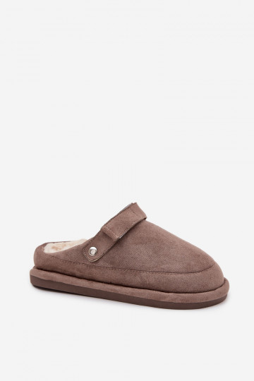 Chaussons beige pour femmes avec lanières, doublés de fourrure Rilena 2