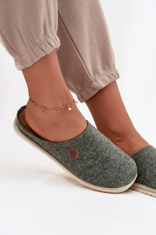 chaussures fait maison Chaussons Féminin Inblu CS000047 couleur verte chaussures fait maison Chaussons Féminin Inblu CS000047 couleur verte