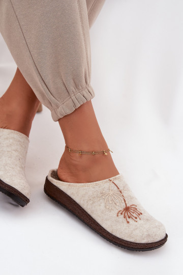 Féminin chaussures fait maison Chaussons Inblu NL000011 beige