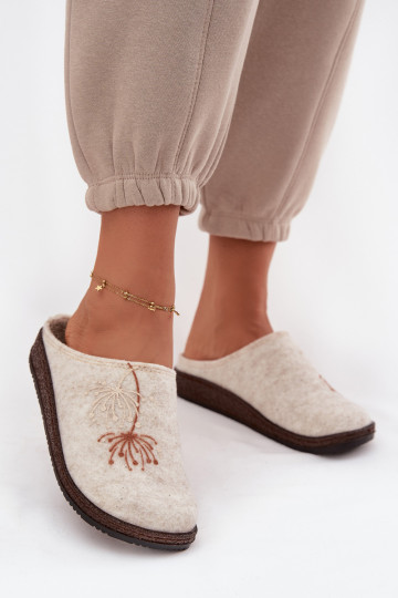 Féminin chaussures fait maison Chaussons Inblu NL000011 beige 2