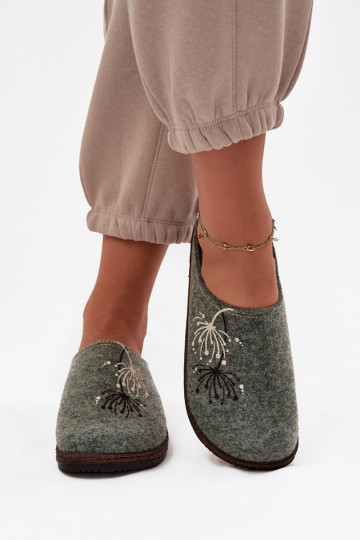 Féminin chaussures fait maison Chaussons Inblu NL000011 couleur verte