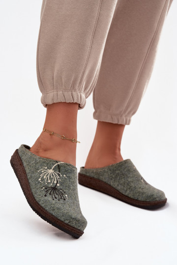 Féminin chaussures fait maison Chaussons Inblu NL000011 couleur verte 2