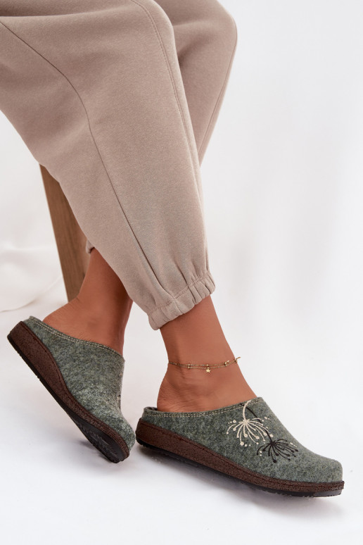 Féminin chaussures fait maison Chaussons Inblu NL000011 couleur verte Féminin chaussures fait maison Chaussons Inblu NL000011 couleur verte