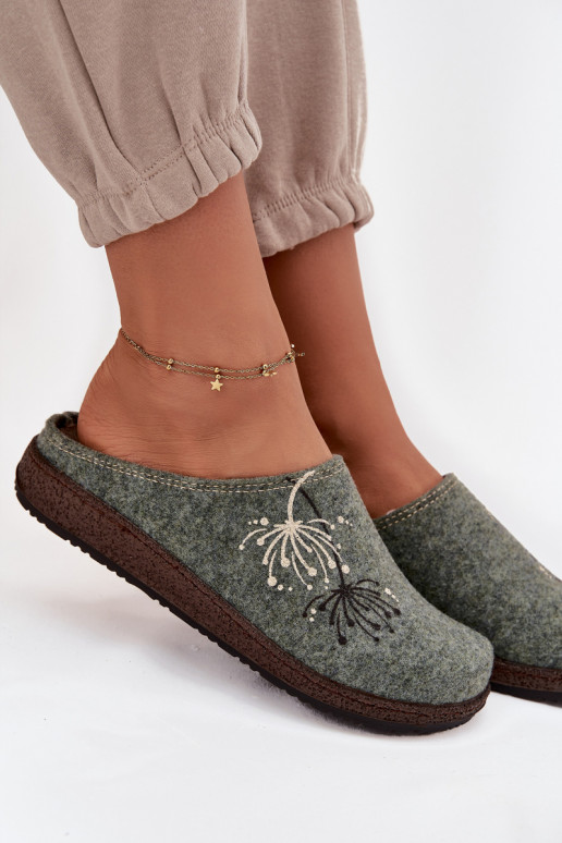 Féminin chaussures fait maison Chaussons Inblu NL000011 couleur verte Féminin chaussures fait maison Chaussons Inblu NL000011 couleur verte