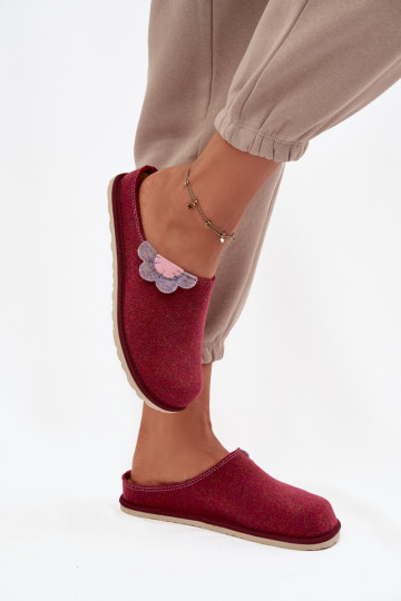 Chaussons pour femmes avec fleur Inblu CS000043 bordeaux 2