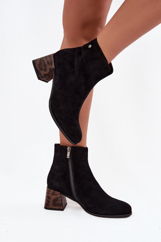 Peau en daim Bottes pour femmes Il fautciejka K7202-01 couleur noire Peau en daim Bottes pour femmes Il fautciejka K7202-01 couleur noire