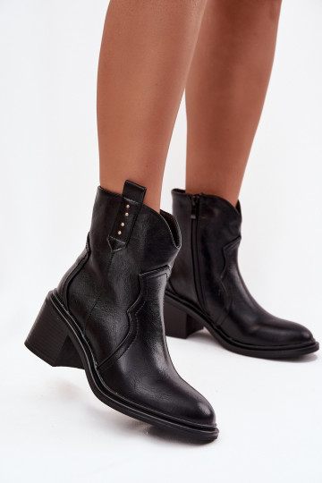 Bottines pour femmes avec talons, couleur noire, Brilynn 2