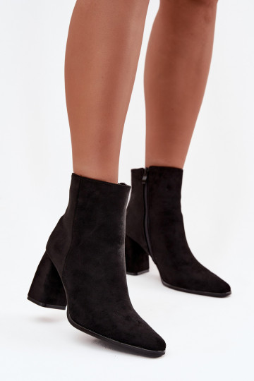 Bottines pour femmes en daim synthétique, couleur noire, Inessa 2