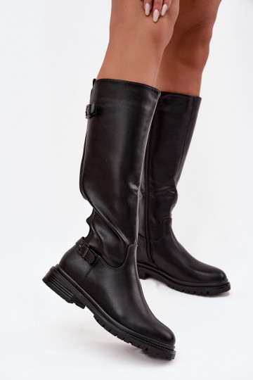 réchauffer bottes pour femmes avec des talons larges avec boucles couleur noire Sorelle