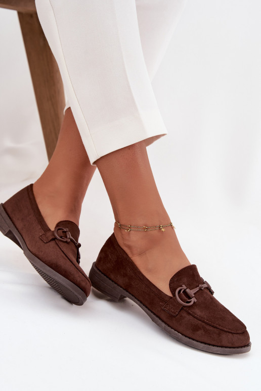 mocassins pour femmes Avec des décorations Detalem en daim écologiqueoÀe CzekoladoÀe Ambria mocassins pour femmes Avec des décorations Detalem en daim écologiqueoÀe CzekoladoÀe Ambria