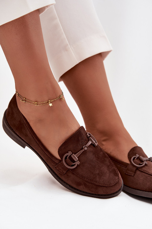 mocassins pour femmes Avec des décorations Detalem en daim écologiqueoÀe CzekoladoÀe Ambria mocassins pour femmes Avec des décorations Detalem en daim écologiqueoÀe CzekoladoÀe Ambria