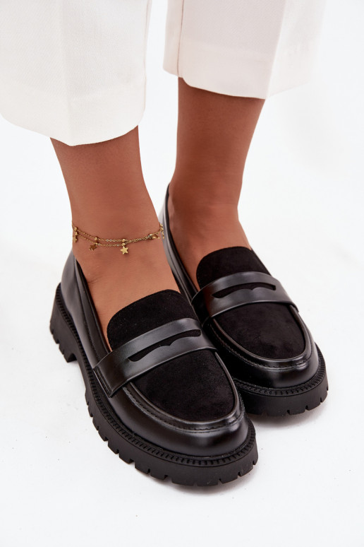 mocassins pour femmes en cuir écologique couleur noire Cailen mocassins pour femmes en cuir écologique couleur noire Cailen